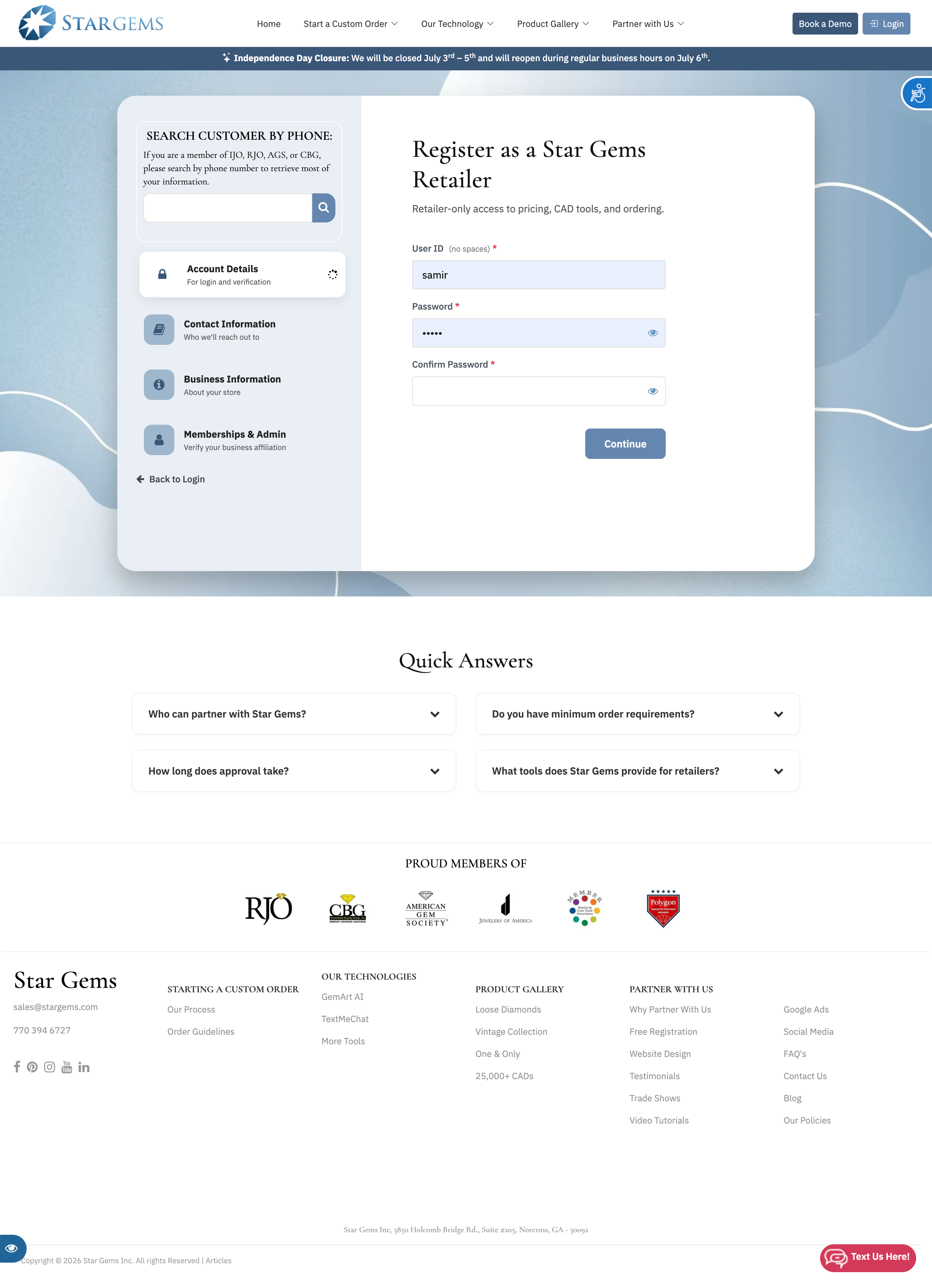 Register Screenshot
